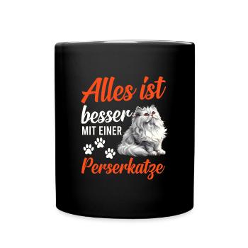 Chat persan TOUT VA MIEUX AVEC UN CHAT PERSAN - Mug uni - noir - Devant