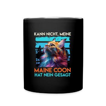 Maine Coon CAN'T MAINE COON SAYS NO - Full Colour Mug - black - Front