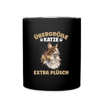 Maine Coon PLUS SIZE CAT EXTRA Plush Funny - Full Colour Mug - black - Front