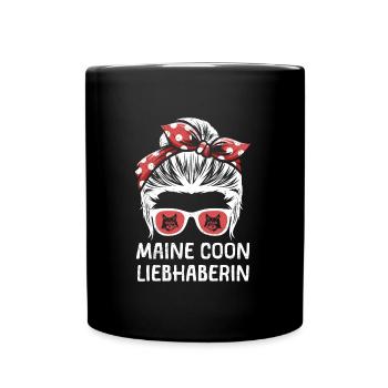 MAINE COON LIEBHABERIN Katzenmama Maine Coon - Tasse einfarbig - Schwarz - Vorne