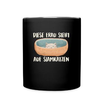 Siamkatzen DIESE FRAU STEHT AUF SIAMKATZEN Lustig - Tasse einfarbig - Schwarz - Vorne