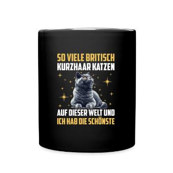 Britische Kurzhaar SO VIELE BRITISCHE KURZHAAR - Tasse einfarbig - Schwarz - Vorne