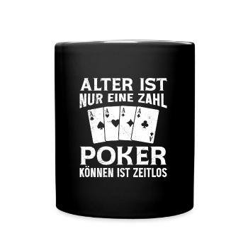 Poker Player AGE IS JUST A NUMBER POKER TIMELESS - Full Colour Mug - black - Front