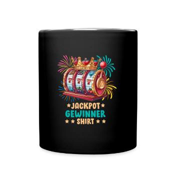 Spielautomat JACKPOT GEWINNER SHIRT 777 Casino - Tasse einfarbig - Schwarz - Vorne