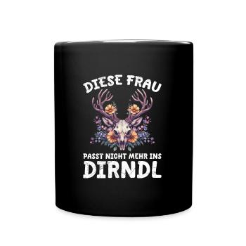 Dirndl zu klein Trachtenshirt Damen Trachten Dirndl - Full Colour Mug - black - Front