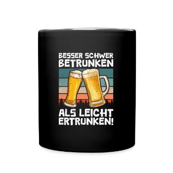 Meilleur buveur de bière ivre dur disant - Mug uni - noir - Devant