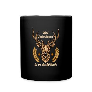 Munich folk festival MEI LEDERHOSEN IS IN DA WÄSCH - Full Colour Mug - black - Front