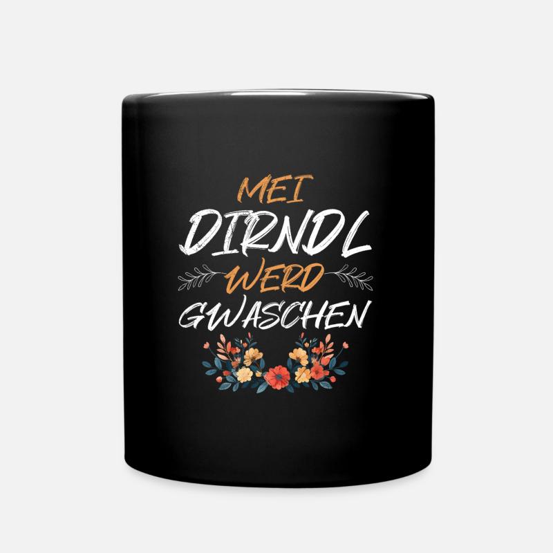 Mein Dirndl wird geschwaschen Ersatzdirndl - Tasse einfarbig - Schwarz