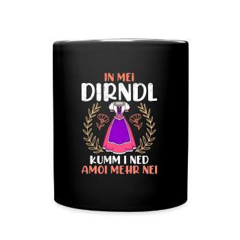 Dirndl zu klein Trachtenshirt Damen Trachten Dirndl - Full Colour Mug - black - Front