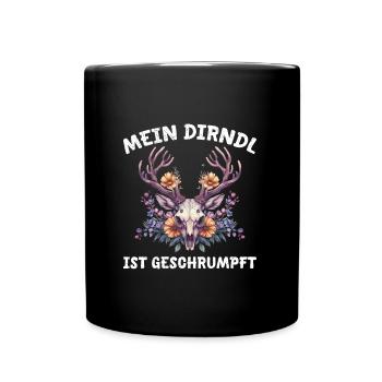 Dirndl zu klein Trachtenshirt Damen Tracht Dirndl - Tasse einfarbig - Schwarz - Vorne