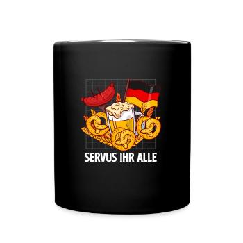 Servus you all welcome Bavaria German beer - Full Colour Mug - black - Front