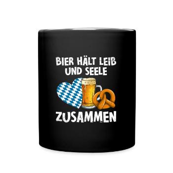 La bière maintient le corps et l’âme ensemble - Mug uni - noir - Devant