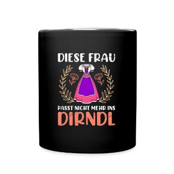 Dirndl zu klein Trachtenshirt Damen Trachten Dirndl - Full Colour Mug - black - Front