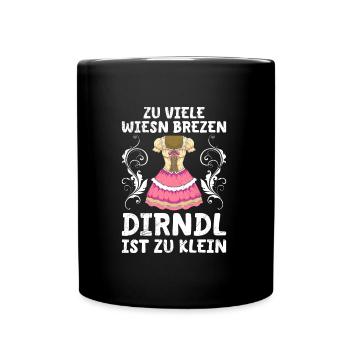 Dirndl zu klein Trachtenshirt Damen Trachten Dirndl - Full Colour Mug - black - Front