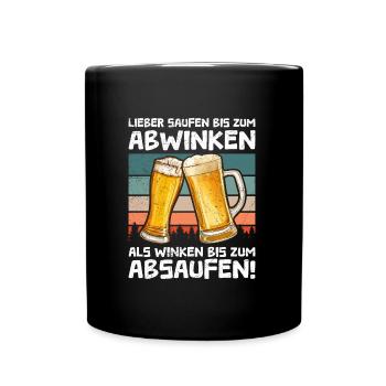 Funny Beer Drinker Saying Beer - Full Colour Mug - black - Front
