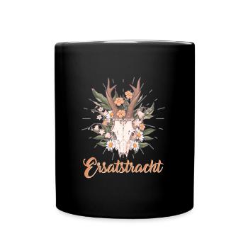 Münchner Volksfest ERSATZTRACHT Dirndl Trachten - Tasse einfarbig - Schwarz - Vorne