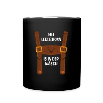 Mon Lederhosen est dans le remplacement de la lessive Costume traditionnel - Mug uni - noir - Devant