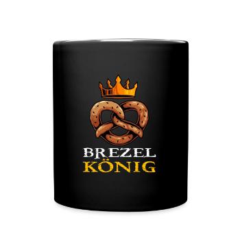 Pretzel Brezel König Bayrisches Brezel - Tasse einfarbig - Schwarz - Vorne