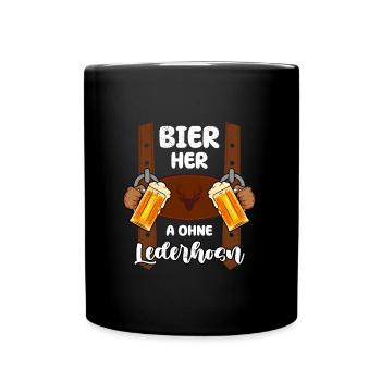 Beer without lederhosen! Beer drinkers - Full Colour Mug - black - Front