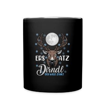 ERSATZ DIRNDL DER WILLE ZÄHLT Lustiges Münchner - Tasse einfarbig - Schwarz - Vorne