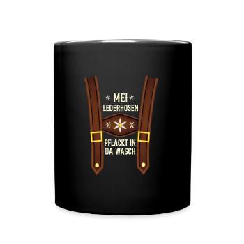 Munich folk festival MEI LEDERHOSEN IS IN DA WÄSCH - Full Colour Mug - black - Front