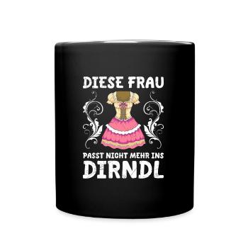 Ne rentre pas dans mon dirndl de remplacement dirndl augmenté - Mug uni - noir - Devant
