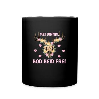 Münchner Volksfest MEI DIRNDL HOD HEID FREI - Full Colour Mug - black - Front