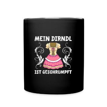 Dirndl zu klein Trachtenshirt Damen Trachten Dirndl - Full Colour Mug - black - Front