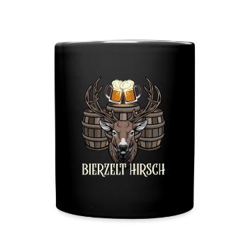 Bierzelt Hirsch - Tasse einfarbig - Schwarz - Vorne