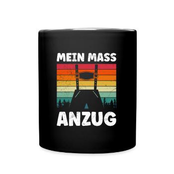 Das ist mien Mass Anzug Maß Bier - Tasse einfarbig - Schwarz - Vorne