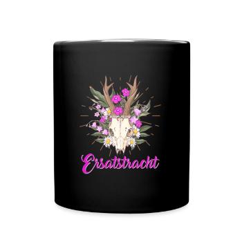 Münchner Volksfest ERSATZTRACHT Dirndl Trachten - Tasse einfarbig - Schwarz - Vorne