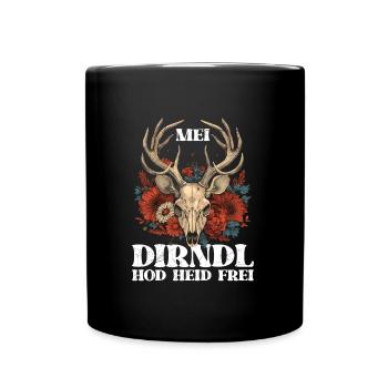 Mein Dirndl hat heute Frei Damen Tracht - Tasse einfarbig - Schwarz - Vorne
