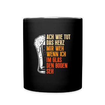 Wie tut das Herz weh wenn ich den Boden seh - Tasse einfarbig - Schwarz - Vorne