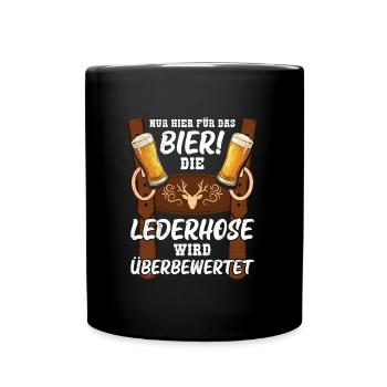 No Lederhosen, just drink beer, Bavarian - Full Colour Mug - black - Front