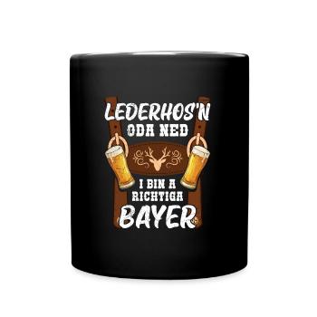 A real Bavarian doesn't need lederhosen - Full Colour Mug - black - Front