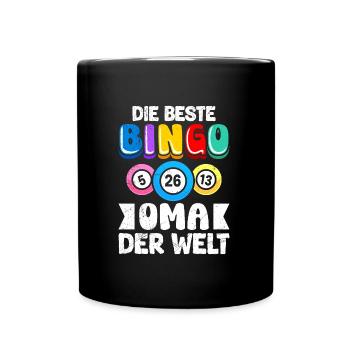 Bingo Zockerin DIE BESTE BINGO OMA DER WELT - Tasse einfarbig - Schwarz - Vorne