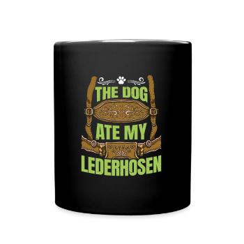 Munich folk festival THE DOG ATE MY LEDERHOSEN - Full Colour Mug - black - Front