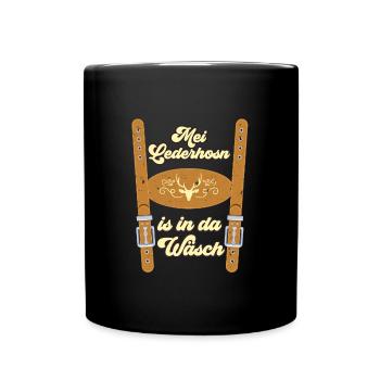 Munich folk festival MEI LEDERHOSN IS IN DA WÄSCH - Full Colour Mug - black - Front