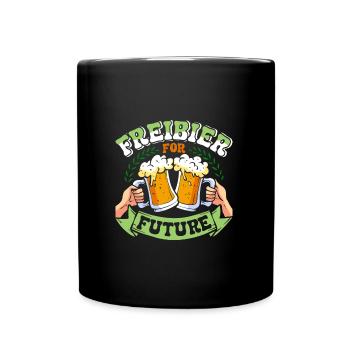 Münchner Volksfest FREIBIER FUTURE Lustiges - Tasse einfarbig - Schwarz - Vorne