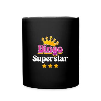 Bingo Player BINGO SUPERSTAR Fun Bingo - Full Colour Mug - black - Front