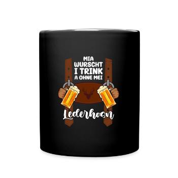 I drink Bayern beer even without lederhosen - Full Colour Mug - black - Front