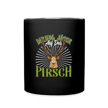 DIRNDL JÄGER AUF DER PIRSCH Lederhosen Herren - Tasse einfarbig - Schwarz - Vorne