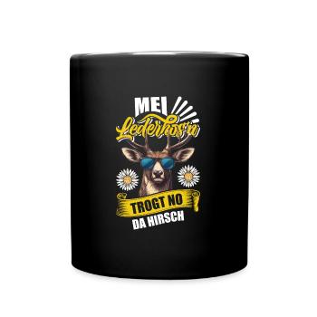 Munich folk festival MEI LEDERHOSEN WEARS NO DA - Full Colour Mug - black - Front