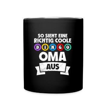 Bingospielerin SO SIEHT EINE COOLE BINGO OMA AUS - Tasse einfarbig - Schwarz - Vorne