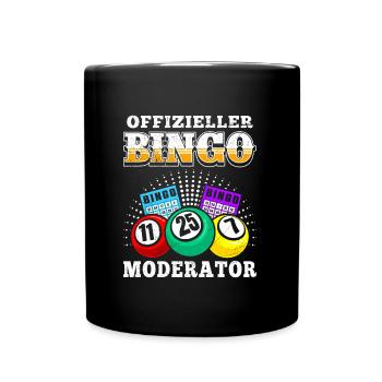 Bingospieler OFFIZIELLER BINGO MODERATOR Lustig - Tasse einfarbig - Schwarz - Vorne