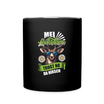 Munich folk festival MEI LEDERHOSEN WEARS NO DA - Full Colour Mug - black - Front
