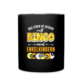 Bingo Oma DAS LEBEN IST BESSER MIT BINGO UND ENKEL - Tasse einfarbig - Schwarz - Vorne