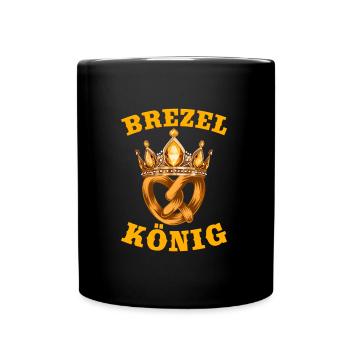 Münchner Volksfest BREZEL KÖNIG Lustiges - Tasse einfarbig - Schwarz - Vorne