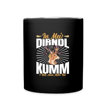 Münchner Volksfest IN MEI DIRNDL KUMM I NED NEI - Full Colour Mug - black - Front