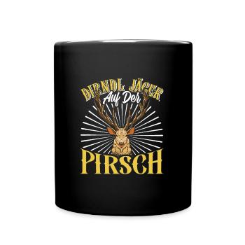 DIRNDL JÄGER AUF DER PIRSCH Lederhosen Herren - Tasse einfarbig - Schwarz - Vorne